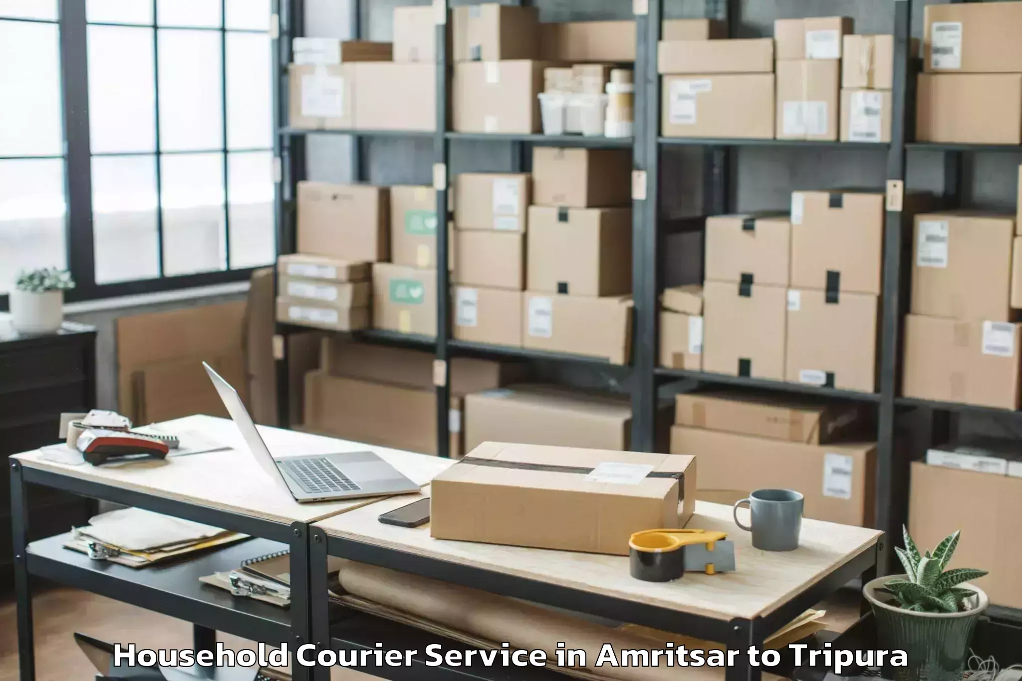 Top Amritsar to Amarpur Household Courier Available